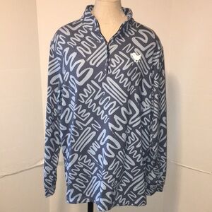 Bad Birdie Men's Blue Patterned Golf pullover 1/4 zip
